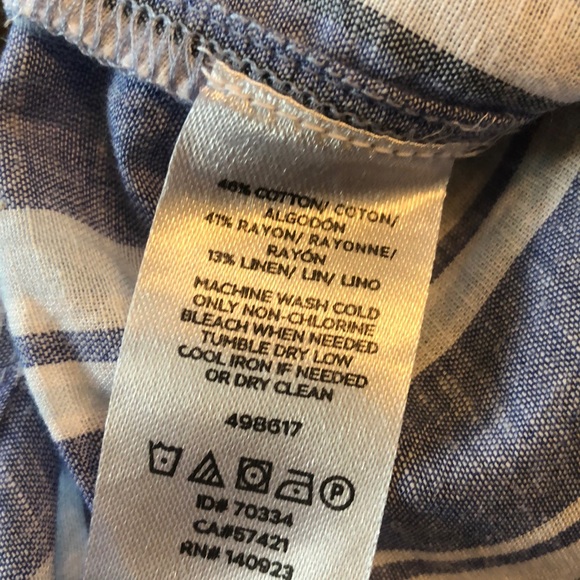 Loft striped button down linen blend shirt. - Picture 4 of 4